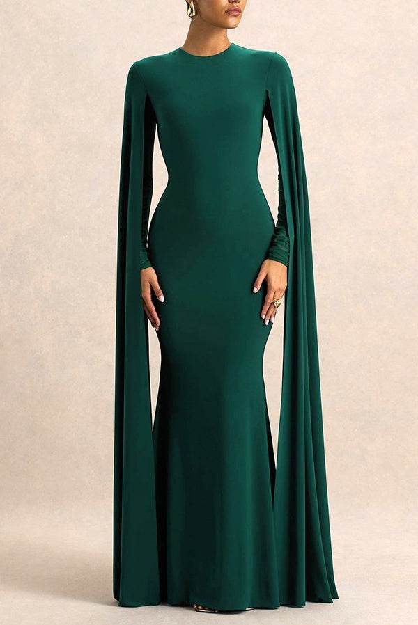 Mermaid Maxi Knitted Semi Formal Wedding Guest Dresses 8475538129054 - COCOMELODY